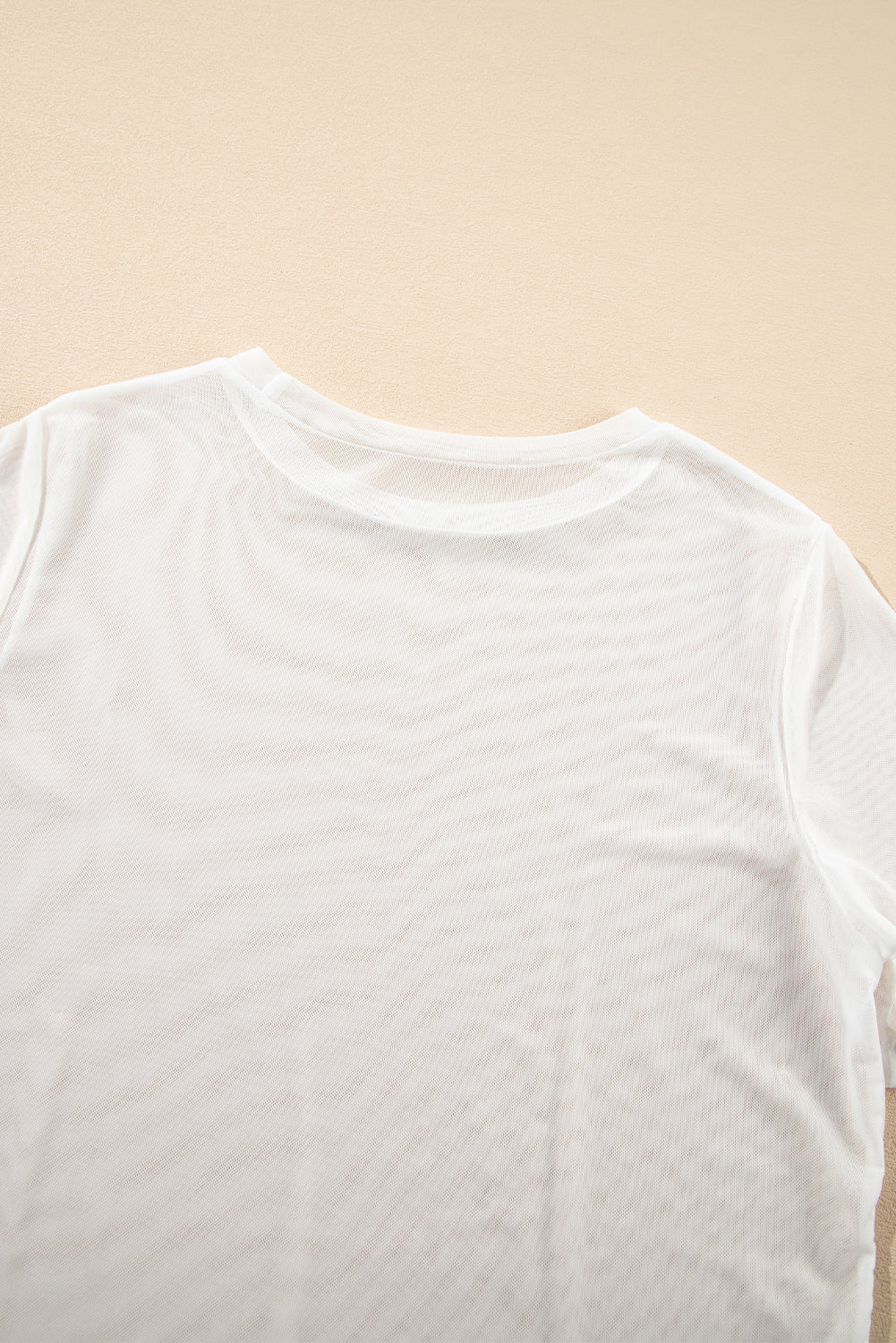White Plain Sheer Mesh T-Shirt