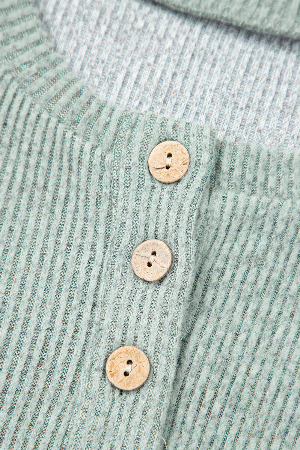 Jet Stream Contrast Ribbed Loose Fit Henley Top