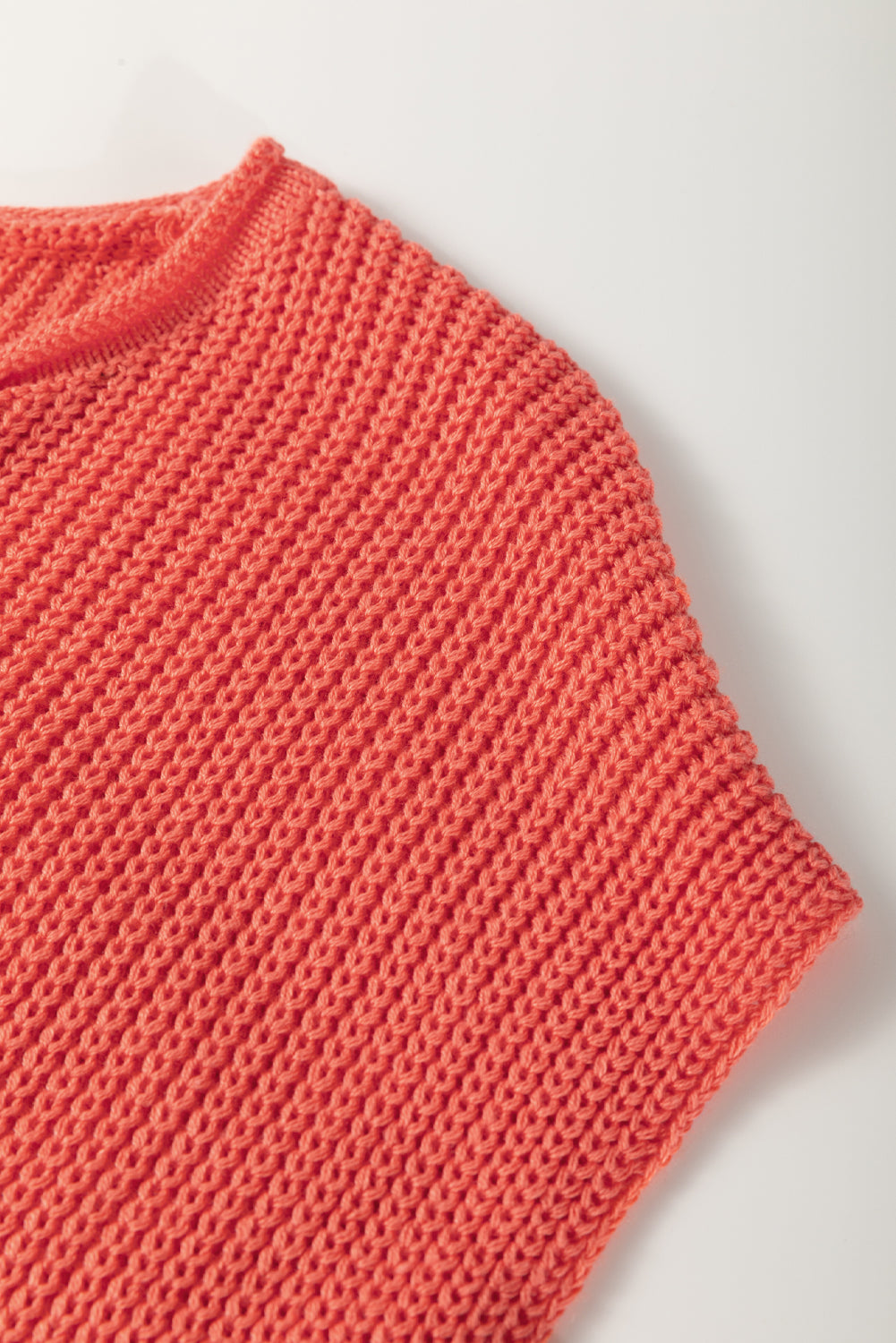Flamingo Solid Textured Knitted Notch V Neck Sweater Vest