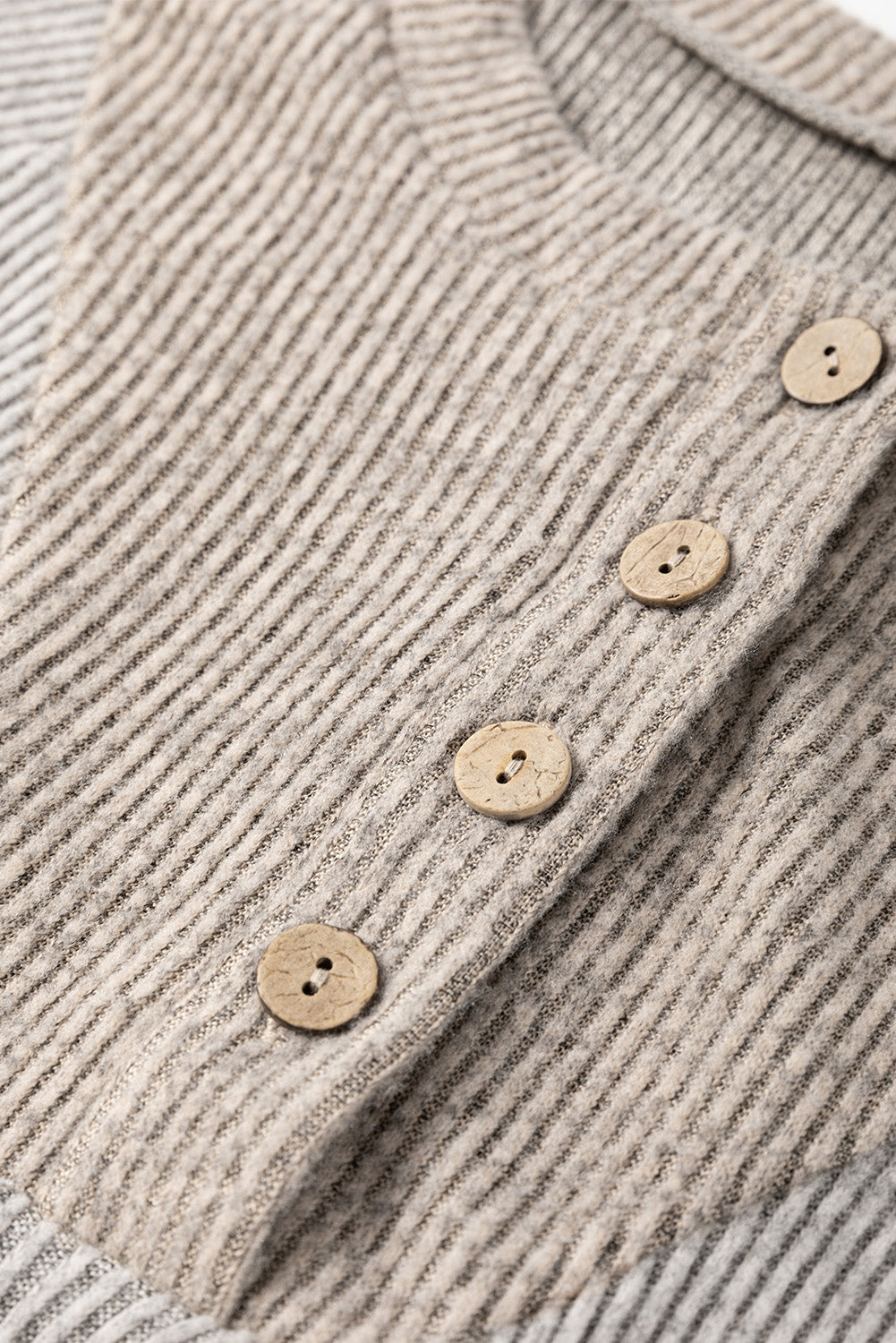 Jet Stream Contrast Ribbed Loose Fit Henley Top
