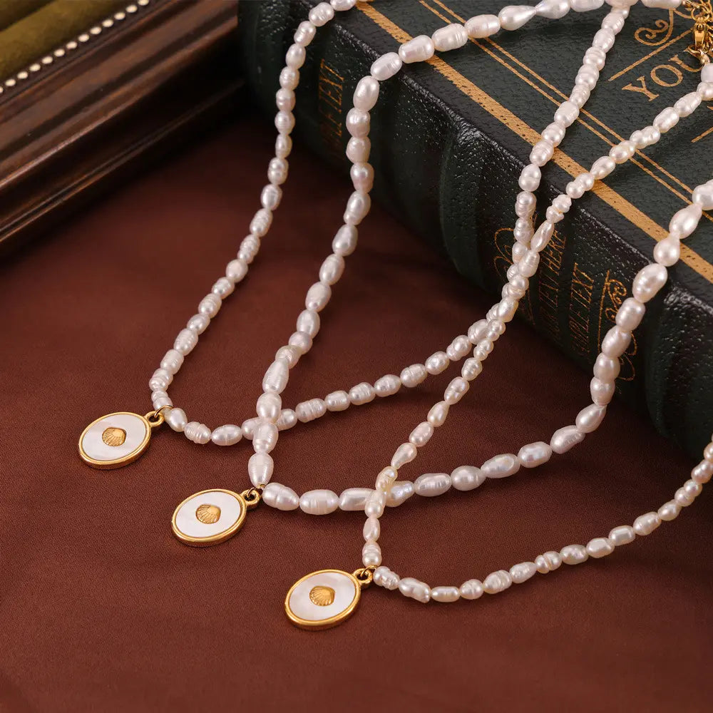 Pearl Necklace 18k Plated Gold