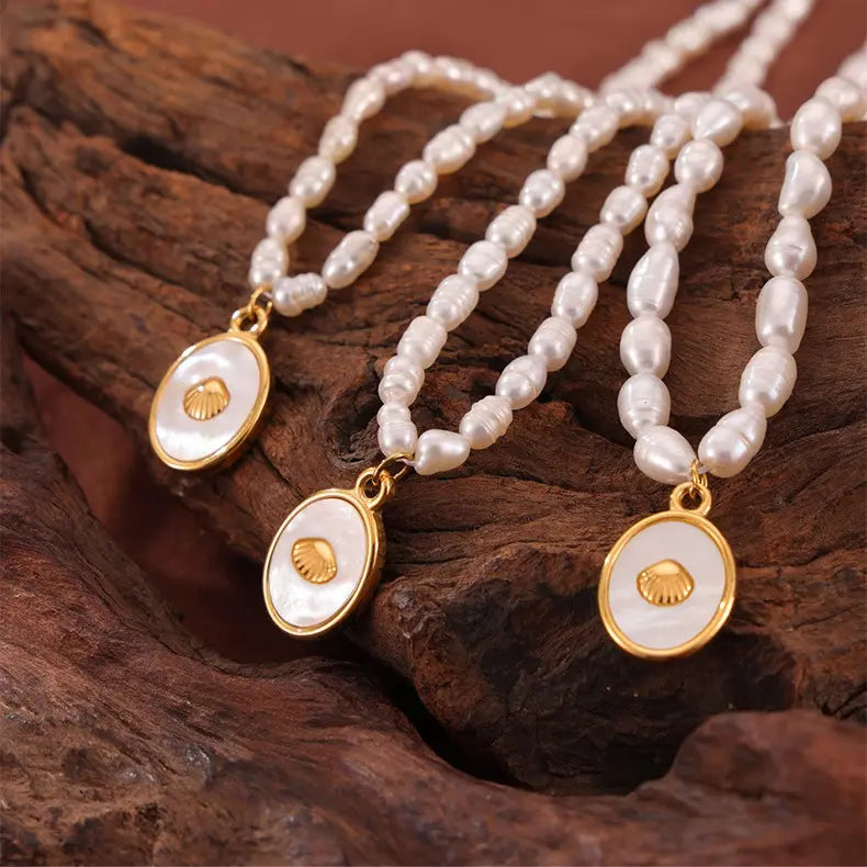 Pearl Necklace 18k Plated Gold