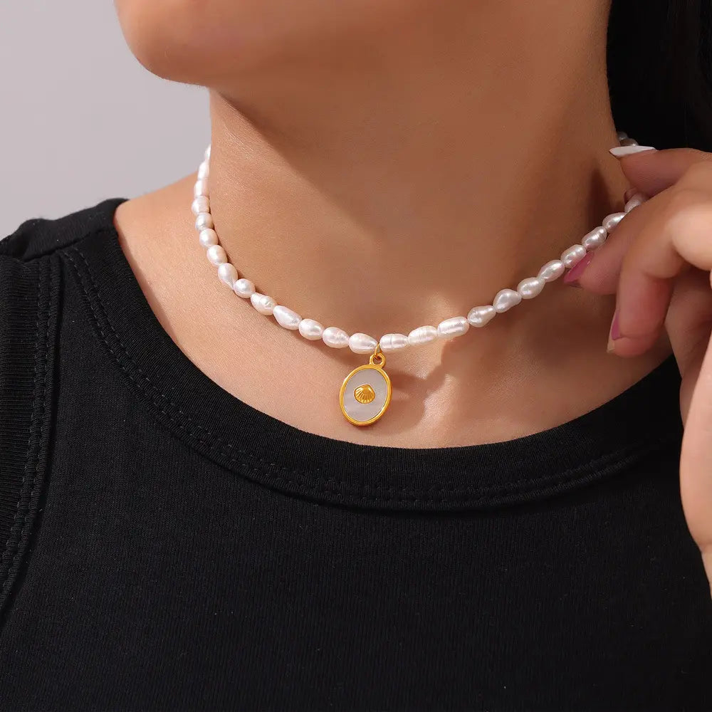 Pearl Necklace 18k Plated Gold