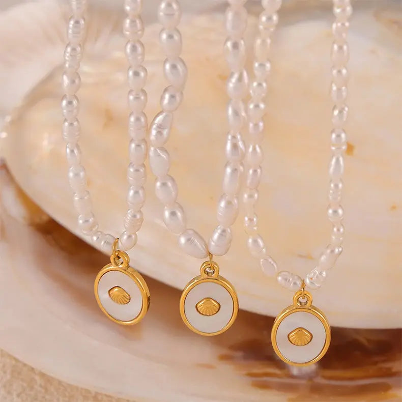 Pearl Necklace 18k Plated Gold