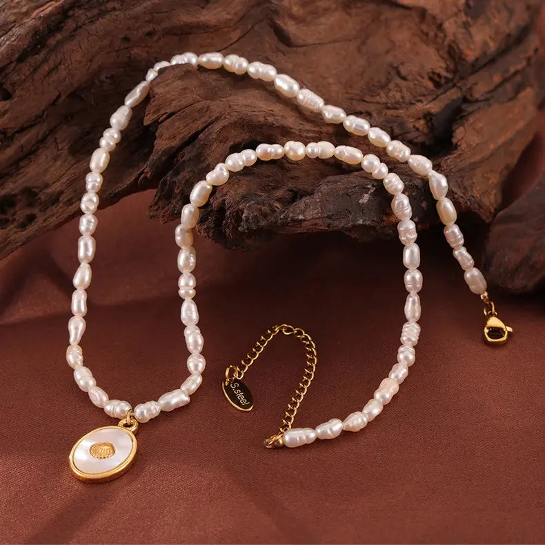 Pearl Necklace 18k Plated Gold