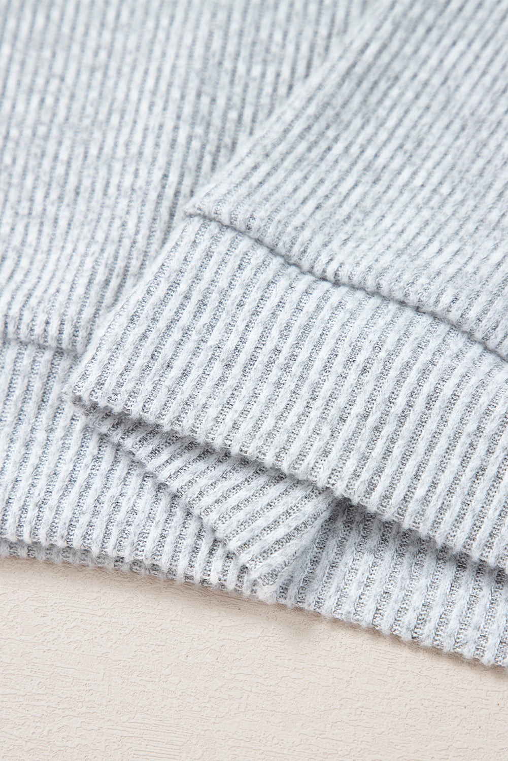 Jet Stream Contrast Ribbed Loose Fit Henley Top