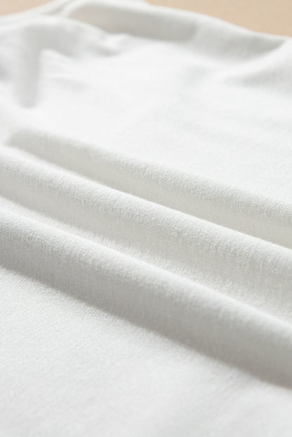White Plain Sheer Mesh T-Shirt