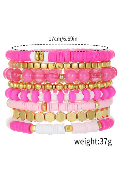 Sachet Pink Clay Bead Layered Bracelet